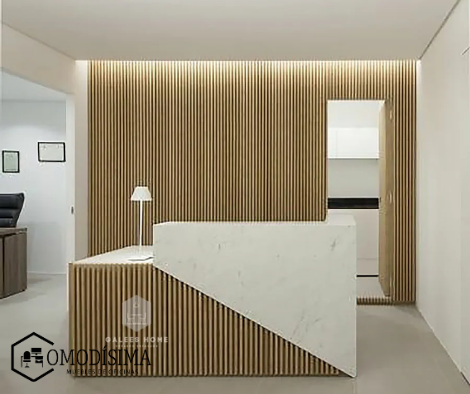 Muebles de recepción tipo counter minimalista personalizado