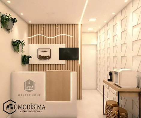 Muebles de recepción tipo counter minimalista personalizado