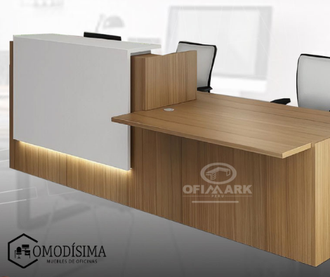 Muebles de recepción tipo counter minimalista personalizado