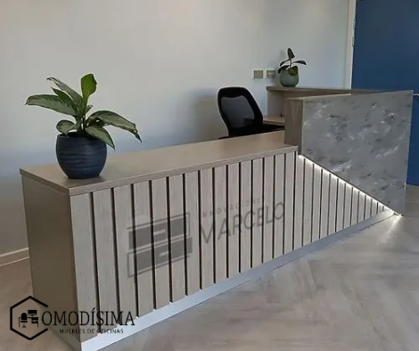Muebles de recepción tipo counter minimalista personalizado