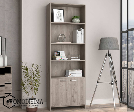 Biblioteca puertas inferiores en melamina