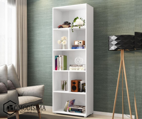 Biblioteca puertas inferiores en melamina blanco