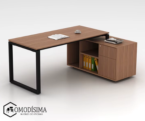 Escritorios personalizados y modernos de oficina Quito melamina metal cajonera pata cuadrada mesa rectangular credenza