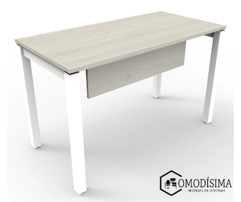 Escritorios personalizados y modernos de oficina Quito melamina metal cajonera pata cuadrada mesa rectangular con faldón