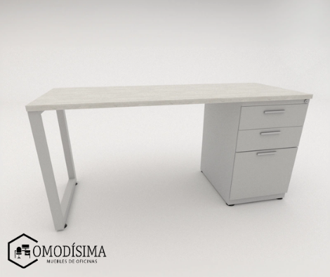 Escritorios personalizados y modernos de oficina Quito melamina metal cajonera pata cuadrada